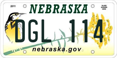 NE license plate DGL114