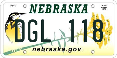 NE license plate DGL118