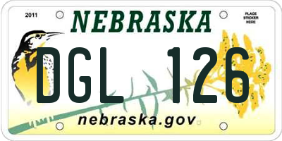 NE license plate DGL126