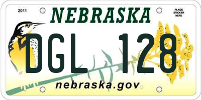 NE license plate DGL128