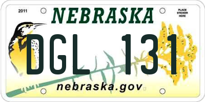 NE license plate DGL131