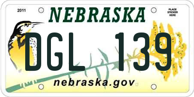 NE license plate DGL139