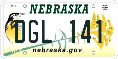 NE license plate DGL141