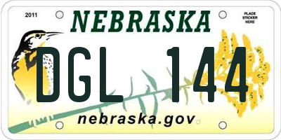 NE license plate DGL144
