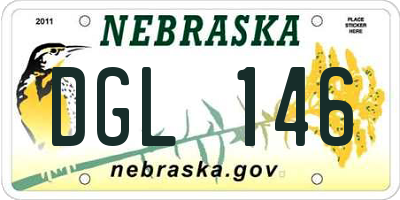 NE license plate DGL146