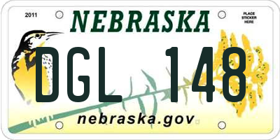 NE license plate DGL148