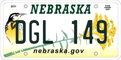 NE license plate DGL149
