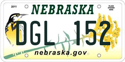 NE license plate DGL152