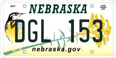 NE license plate DGL153