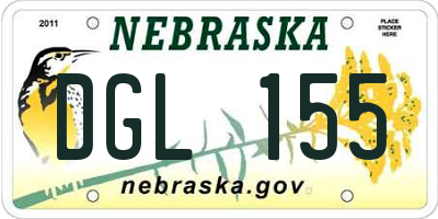NE license plate DGL155