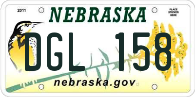 NE license plate DGL158