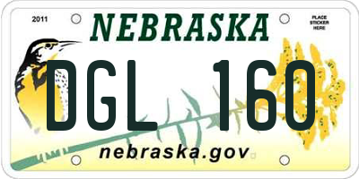 NE license plate DGL160