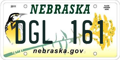 NE license plate DGL161