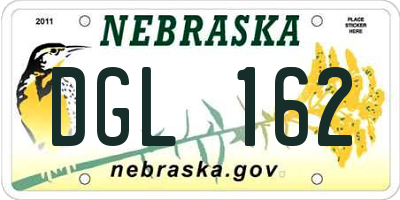 NE license plate DGL162
