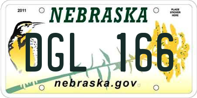 NE license plate DGL166
