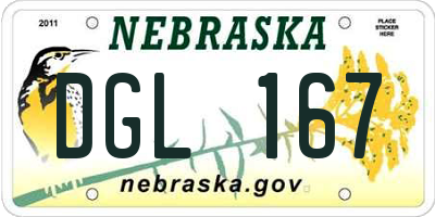 NE license plate DGL167