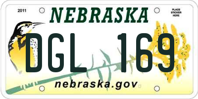 NE license plate DGL169
