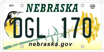 NE license plate DGL170