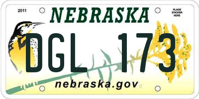 NE license plate DGL173