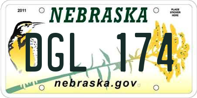 NE license plate DGL174