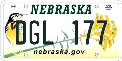 NE license plate DGL177