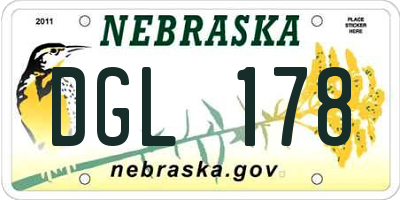 NE license plate DGL178