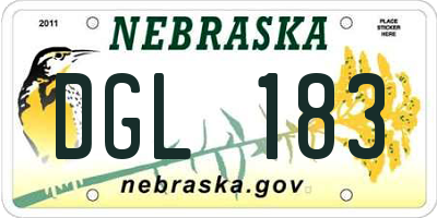 NE license plate DGL183