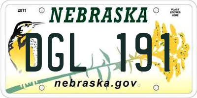 NE license plate DGL191
