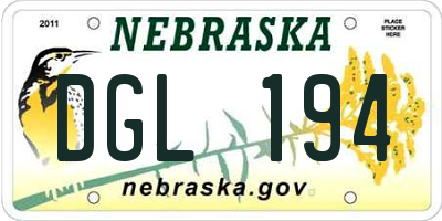 NE license plate DGL194
