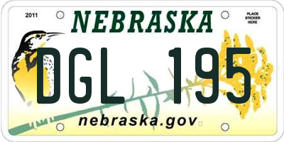 NE license plate DGL195