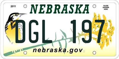 NE license plate DGL197