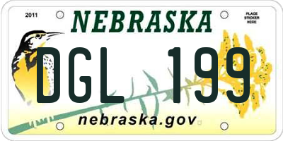 NE license plate DGL199