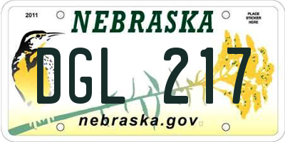 NE license plate DGL217