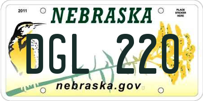 NE license plate DGL220