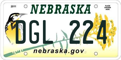 NE license plate DGL224