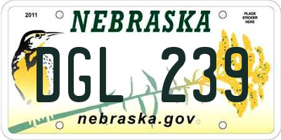 NE license plate DGL239