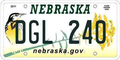 NE license plate DGL240