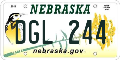 NE license plate DGL244