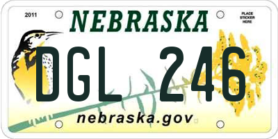 NE license plate DGL246