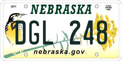 NE license plate DGL248