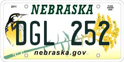 NE license plate DGL252