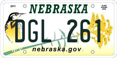 NE license plate DGL261