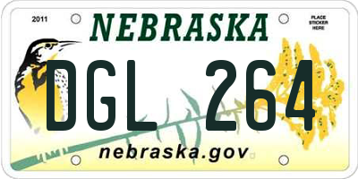 NE license plate DGL264