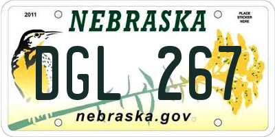 NE license plate DGL267