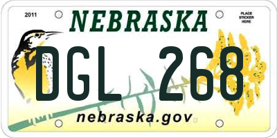 NE license plate DGL268