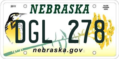 NE license plate DGL278