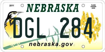 NE license plate DGL284