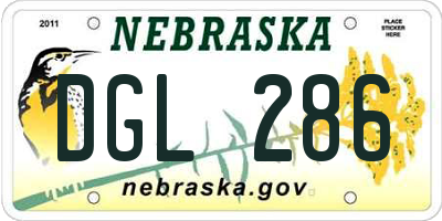 NE license plate DGL286