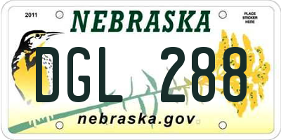 NE license plate DGL288