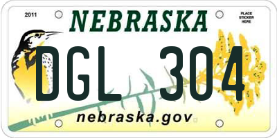 NE license plate DGL304